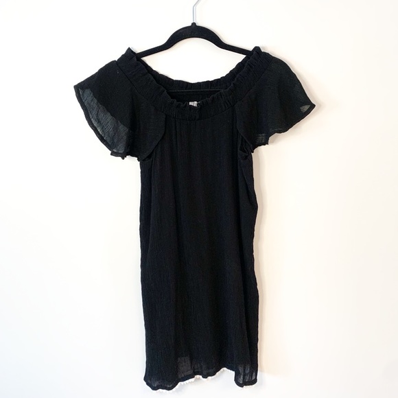 Tobi Mandy Off The Shoulder Black Mini Dress Size Small - Picture 6 of 9